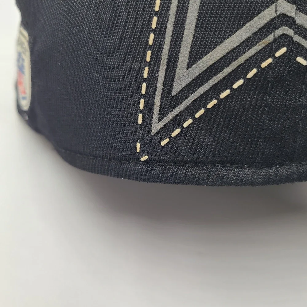 Dallas Cowboys Hat‎ Fitted L-XL Reebok Black NFL Football Logo Nylon Blend Men